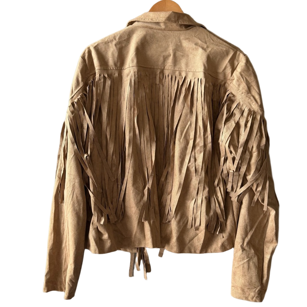 Women's Long Sleeve Western Style Faux Suede Fringe Jacket Size XL #260732 - Picture 5 of 7